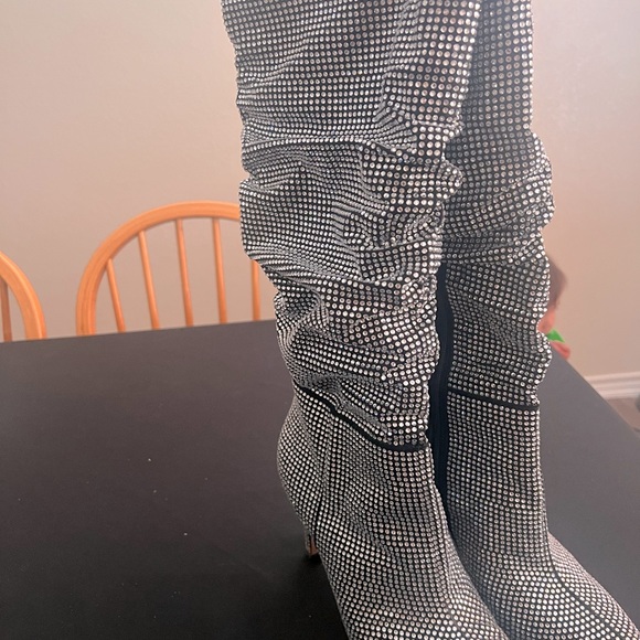 Gianni Bini Rhinestone Pointed Toe Tall Boots. - Picture 3 of 7